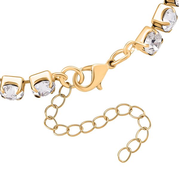 4er Set - Wei&szlig;er Kristall Schmuckset Nickelfreies Messing Goldfarben, Flexibles (Gr&ouml;&szlig;e 17.00-18.00) image number 9