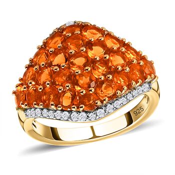 Salamanca Feueropal-Ring, 925 Silber vergoldet (Gr&ouml;&szlig;e 21.00) ca. 2.47 ct