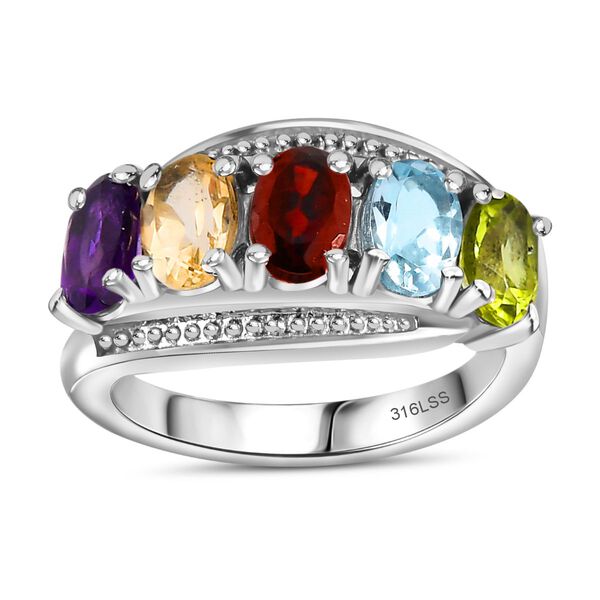 Mehrfarbiger Ring, Edelstahl, (Gr&ouml;&szlig;e 16.00) ca. 2.53 ct image number 3