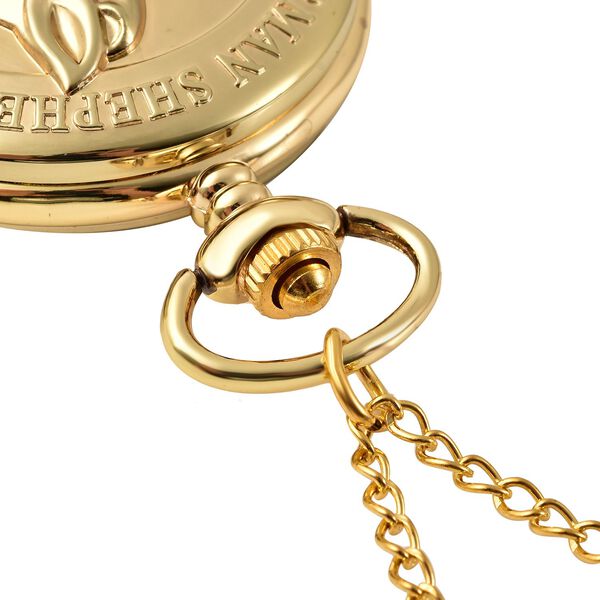 Strada - Taschenuhr im Schäferhund Design, japanisches Uhrwerk, goldfarben image number 5