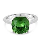 LUSTRO STELLA - österreichischer, farngrüner Kristall Solitär-Ring, 925 Silber platiniert (Größe 16.00) ca. 3,19 ct