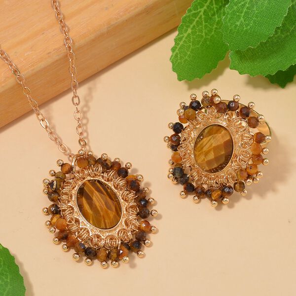 Gelbes Tigerauge Schmuckset - 15 ct. image number 2