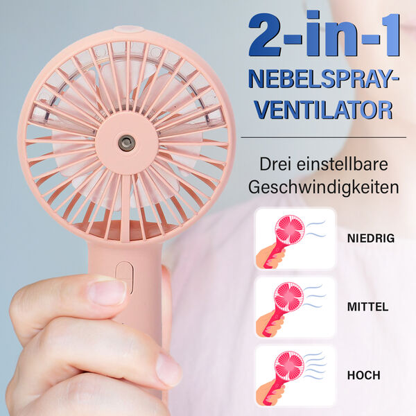 2-in-1 Nebelspray-Ventilator, Rosa image number 3