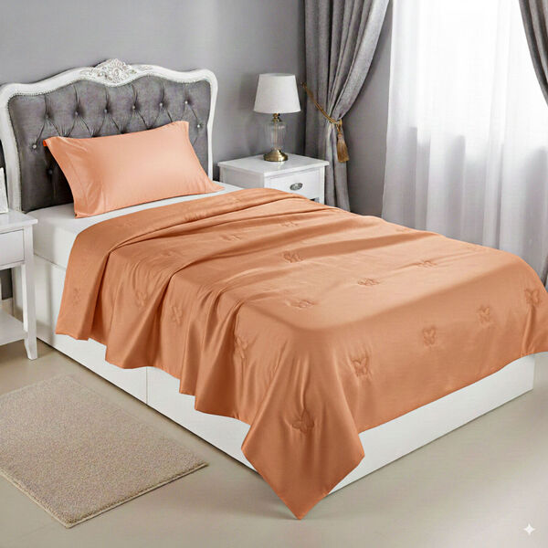 Serenity Night 100% Maulbeerseide Seidendecke mit 350gsm Seidenf&uuml;llung, 135x200cm, Ros&eacute;gold