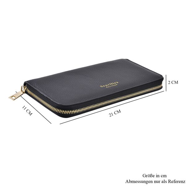 Sencillez Dokumenten Etui aus Echtleder, schwarz image number 9