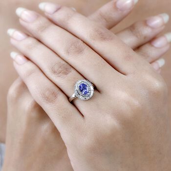 AA Tansanit und Diamant-Ring - 1,02 ct.