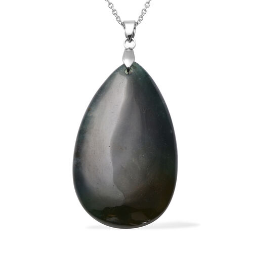 Ozean Jaspis Anhänger mit Kette 45 cm Edelstahl ca. 104.00 ct image number 0