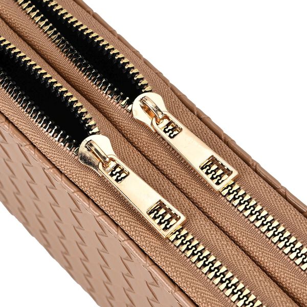 Elegantes Brieftasche in dunklem Apricot mit RFID-Schutz und Pr&auml;gemuster image number 6