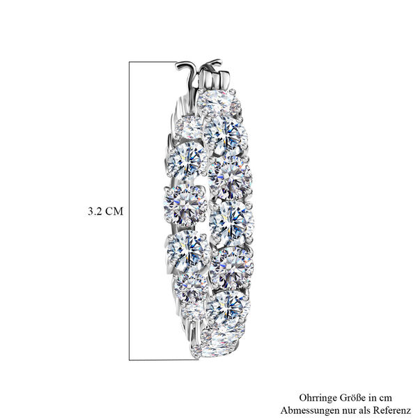 88 Facetten Moissanit Creolen, 925 Silber platiniert ca. 11.59 ct image number 5