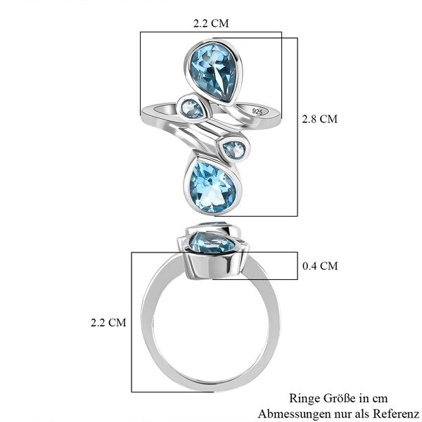 Schweizer Blautopas Bypass Ring - 4,24 ct. image number 6