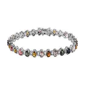 Mehrfarbiges Turmalin und Zirkon-Armband, 20 cm - 13,95 ct.