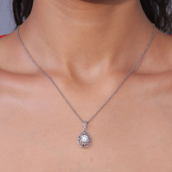 D'Joy Moissanit Anh&auml;nger 925 Silber Platiniert ca. 1.20 ct image number 2