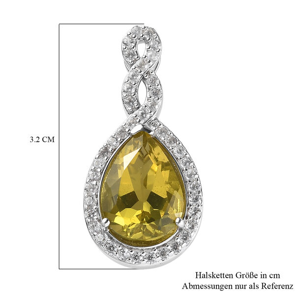 Ouro Verde-Quarz und Zirkon-Anh&auml;nger in Silber, 6,14 ct. image number 6