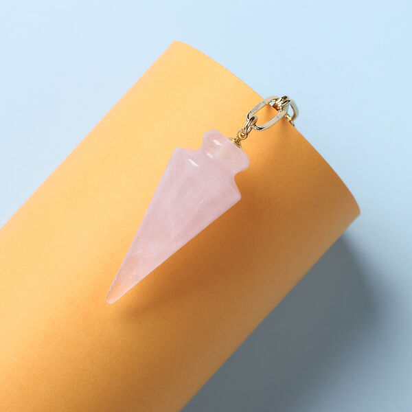 Rosenquarz Halskette ca. 50 cm Messing image number 2