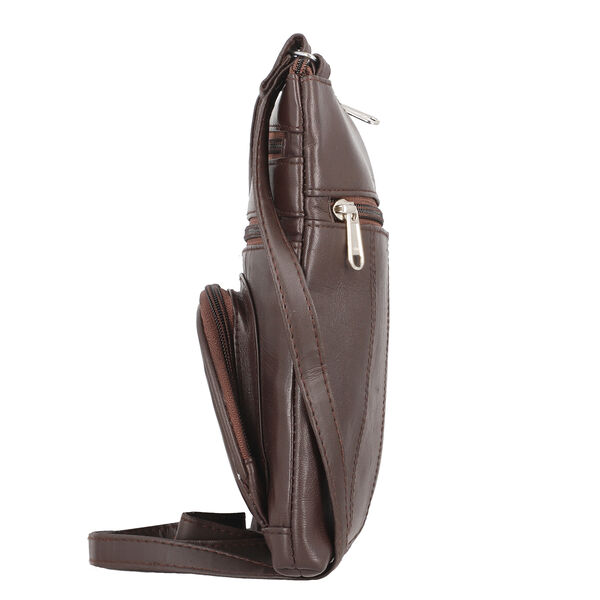 Crossbody Tasche aus 100% echtem Leder, Braun image number 5
