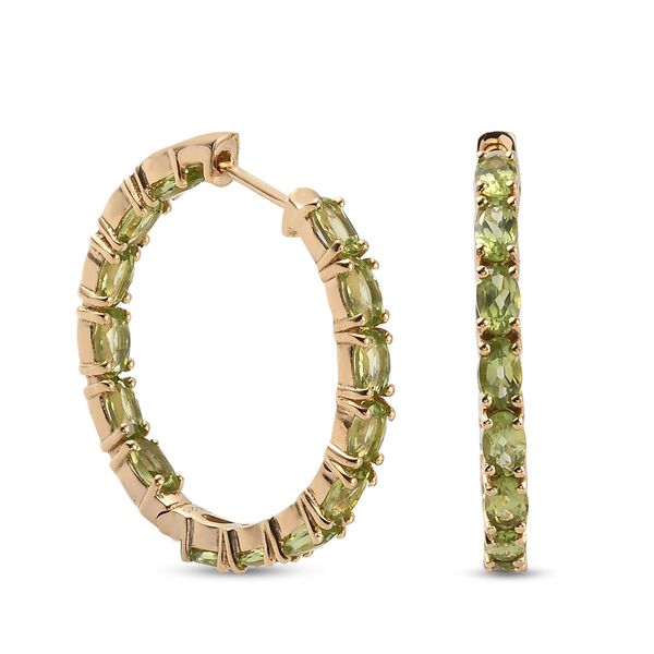 Nat&uuml;rliche Peridot-Creolen in Silber, 6,21 ct. image number 4