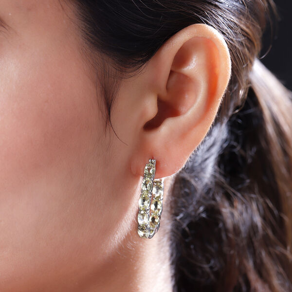 Ouro Verde-Quarz Creolen, 925 Silber platiniert ca. 7.65 ct image number 3