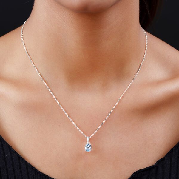 Himmelblauer Topas-Anhänger, 925 Silber ca. 1.47 ct image number 2