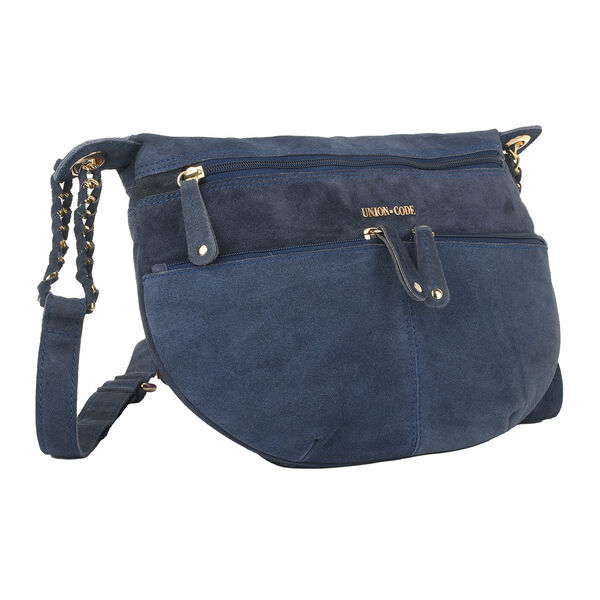 Crossbody Tasche aus 100% echtem Leder, Größe 33x3,8x25,4 cm, Dunkelblau image number 3