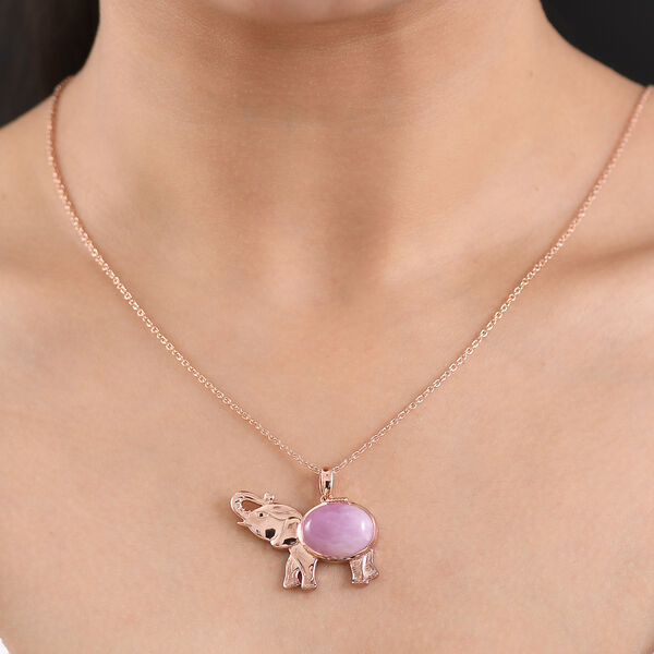 EverTrue Kunzit und schwarzer Spinell Anh&auml;nger mit 50cm Kette - 11,59 ct. image number 3