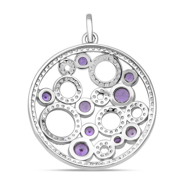 LUSTRO STELLA - Lila Zirkonia Anh&auml;nger 925 Silber rhodiniert image number 4