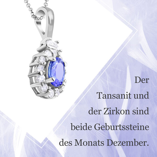 Crown of Light AAA Tansanit und Zirkon Anh&auml;nger mit Kette image number 8