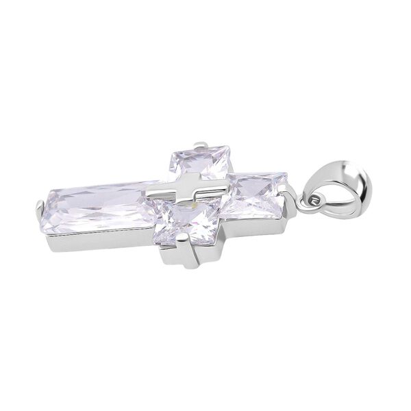 Lustro Stella weißer Zirkonia Kreuz Anhänger image number 3