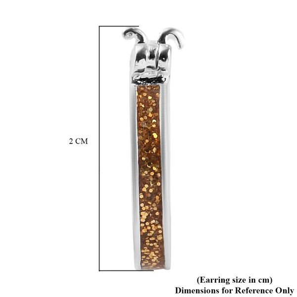 Orange emailliert Creolen 925 Silber image number 5