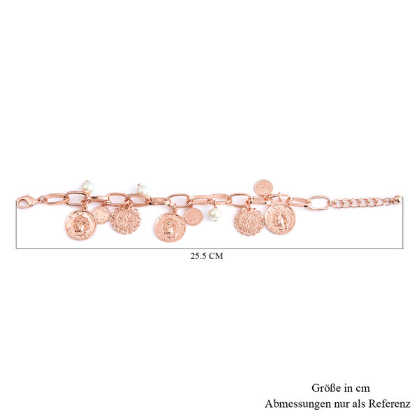 Wei&szlig;es Glasperlen Armband 19 cm ros&eacute;farben image number 8