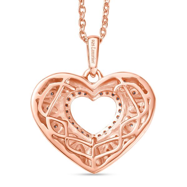 LUXURIANT SI Labor Diamant Anhänger mit 45cm Kette, 925 Silber Roségold Vermeil - 0,33 ct. image number 5