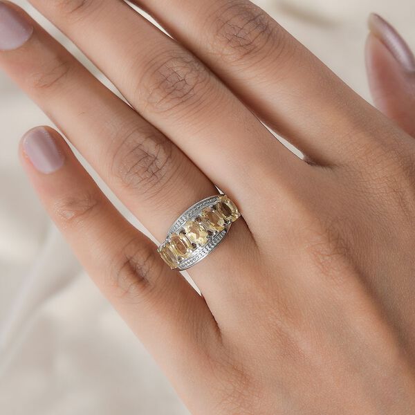Citrin Ring, Edelstahl, (Größe 17.00) ca. 2.22 ct image number 2