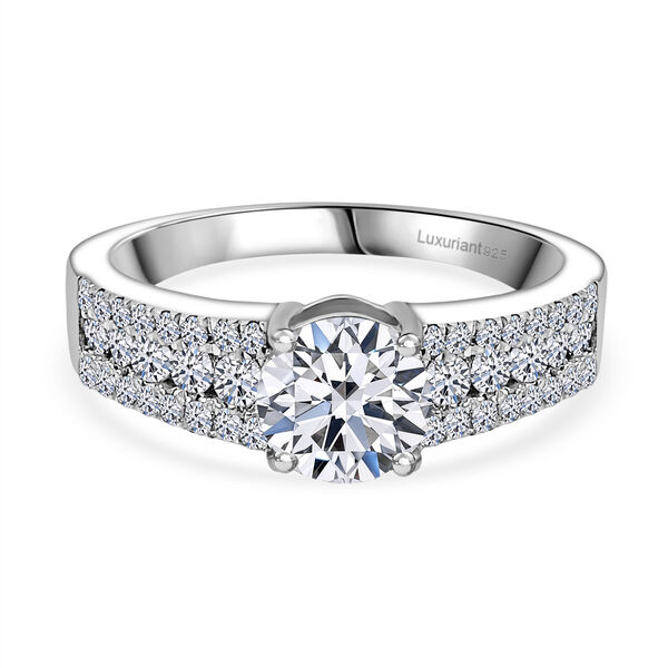 LUXURIANT SGL zertifizierter SI-GH Labor Diamant Ring, 925 Silber rhodiniert - 1,51 ct.