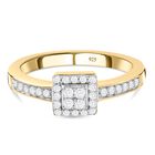Diamant Ring, 925 Silber Gelbgold Vermeil (Größe 16.00) ca. 0.25 ct