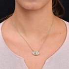 Natürliche, äthiopische Opal und Zirkon böse Auge Halskette in Silber image number 1