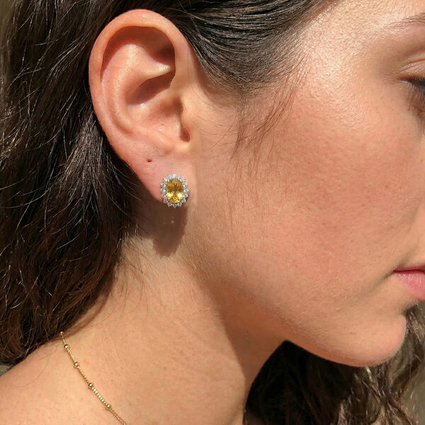 AA Citrin, Zirkon Ohrringe 925 Silber Gelbgold Vermeil ca. 1.71 ct image number 4