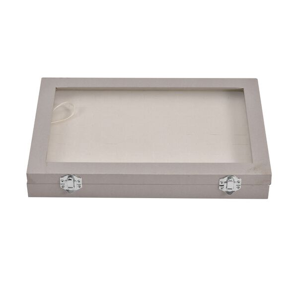 Moderne Ringschatulle mit Acryl-Fenster, 29x18.5x4cm, Silber image number 2