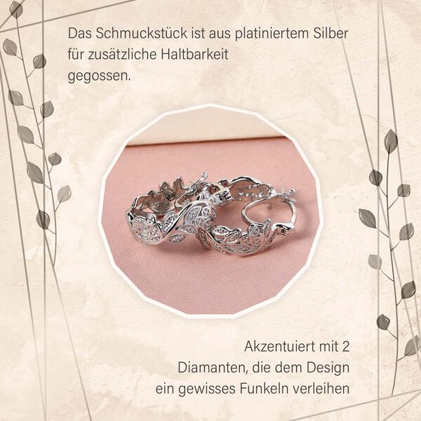 ALLORO Ring, Creolen und Anhänger mit Diamantakzenten, Silber platiniert image number 23