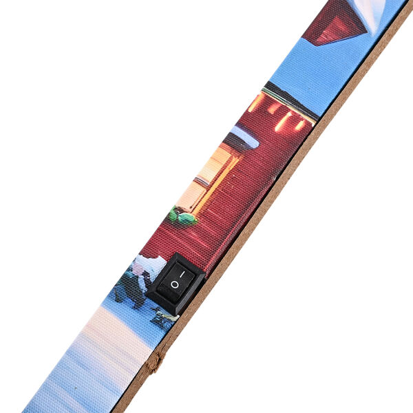 LED-Leinwandbild Winterlandschaft mit Polarlicht, mit 2 warmwei&szlig;en LEDs und 30 Lichtfasern, 30x40x1,8cm, Mehrfarbig image number 3