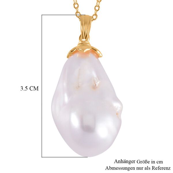 13-16 mm weißer Barockperlen-Anhänger mit 45cm Kette image number 6