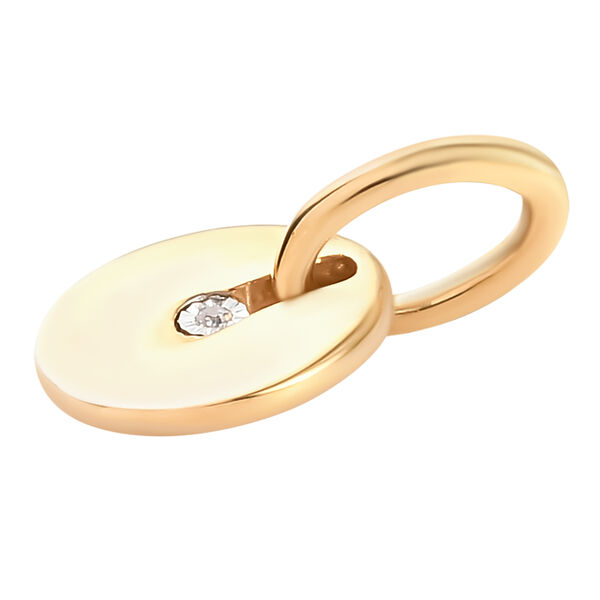 Diamant Solit&auml;r-Scheiben-Anh&auml;nger in Silber image number 4