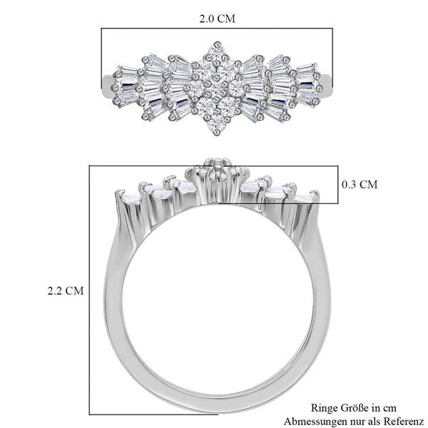 Moissanit Ballerina Ring, 925 Silber rhodiniert - 1,12 ct. image number 7