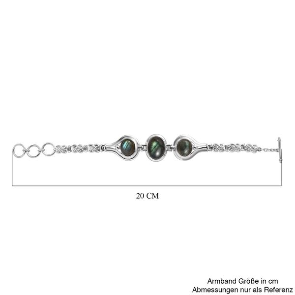 Labradorit Armband ca. 19 cm 316L Edelstahl ca. 21.77 ct image number 6