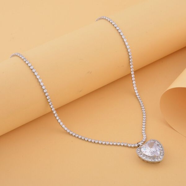 Wei&szlig;e Zirkonia-Halskette, 50 cm - 13 ct. image number 1