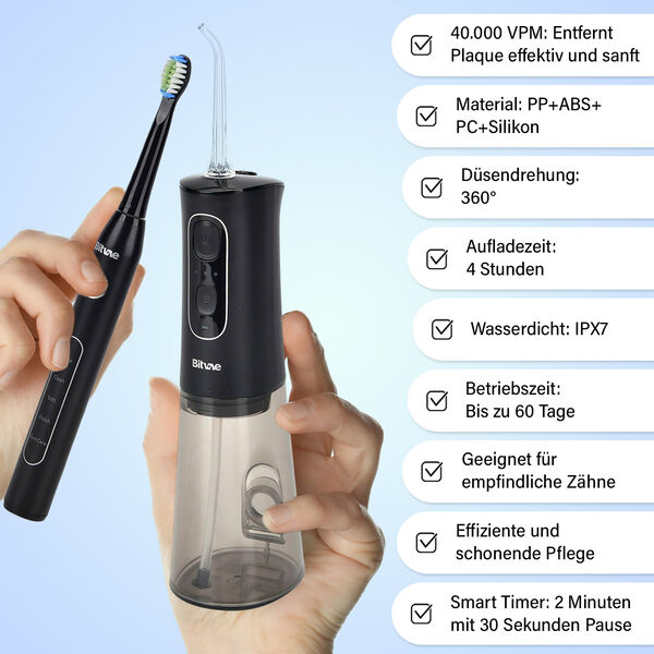 2er-Set Mundreinigung, Zahnbürste und Mundspülung, schwarz image number 4