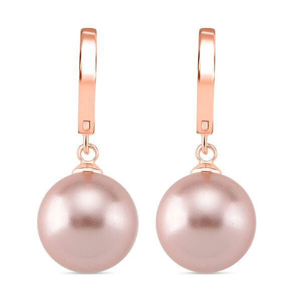 Rosa Muschelkernperle und Zirkonia Ohrringe image number 5