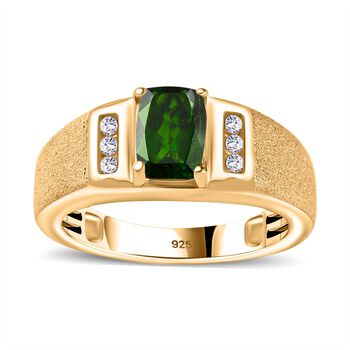 Nat&uuml;rlicher Chromdiopsid und Zirkon Ring - 1,23 ct.