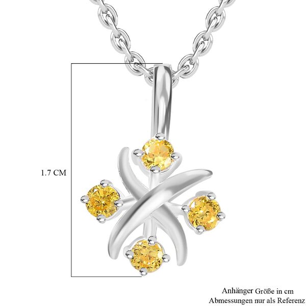 Designer Inspiriert XOXO Gelber Zirkonia Schmuckset 925 Silber und Edelstahl image number 6