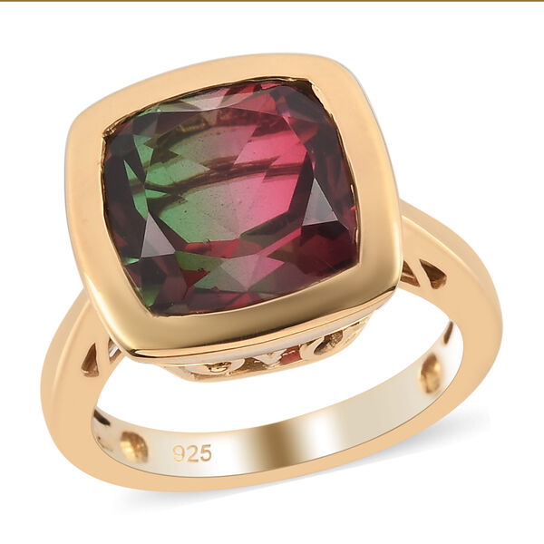 Wassermelonen-Quarz-Triplett 925 Silber 585 Vergoldet image number 4