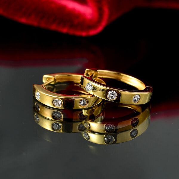 LUXURIANT SI-GH Labor Diamant Creolen, 925 Silber 750 Gelbgold Vermeil - 0,33 ct. image number 2