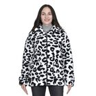 TAMSY - Kunstfell Jacke mit Reißverschluss, Schneeleopard Muster, Größe L 110x76x59 cm, Schwarz und Weiß image number 1